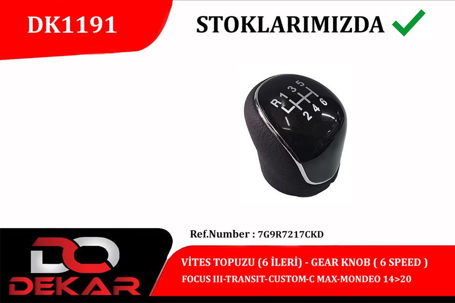 DEKAR VİTES TOPUZU 6 İLERİ FOCUS III-TRANSIT-COSTUM-C MAX-MONDEO 14 20 OEM: 7G9R7217CKD - DEKAR DK1191 kodlu oto yedek parça görseli