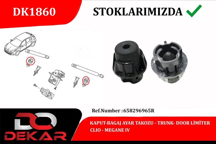 DEKAR KAPUT-BAGAJ AYAR TAKOZU CLIO-MEGANE IV OEM: 658296965R - DEKAR DK1860 kodlu oto yedek parça görseli