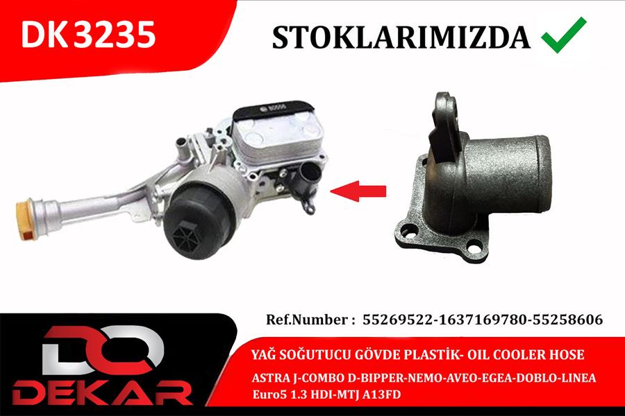 DEKAR YAG SOGUTUCU GOVDE PLASTIK ASTRA J-COMBO D-BIPPER-NEMO-AVEO-EGEA-DOBLO-LINEA Euro5 1.3 HDI-MTJ A13FD OEM: 55269522-1637169780-55258606 - DEKAR DK3235 kodlu oto yedek parça görseli