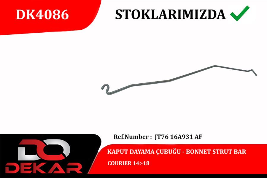 DEKAR KAPUT DAYAMA ÇUBUĞU COURIER 14 18 OEM: JT7616A931AF - DEKAR DK4086 kodlu oto yedek parça görseli