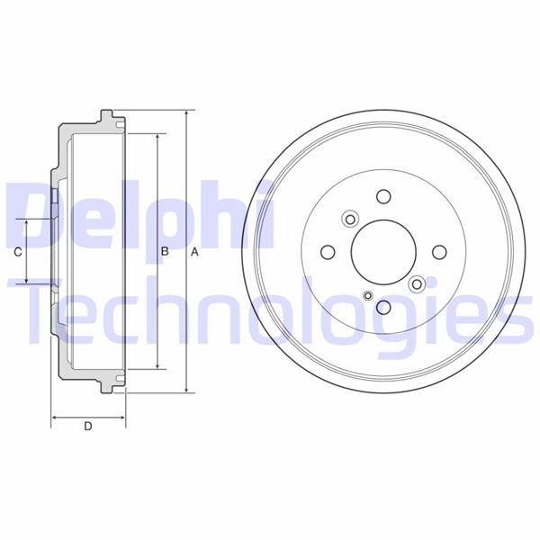 DELPHI ARKA FREN KAMPANASI FORD ECOSPORT 14 OEM: CN151126AB-1935101 - DELPHI BF565 kodlu oto yedek parça görseli