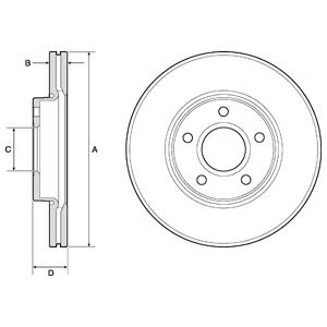 DELPHI ÖN FREN AYNASI FOCUS 04-12 CMAX 07-10 S40 06-10 C30 10-12 C70 06-13 V50 05-12 278x25x5DLxHVL OEM: AV611125BB-1223665-274521 - DELPHI BG3868 kodlu oto yedek parça görseli