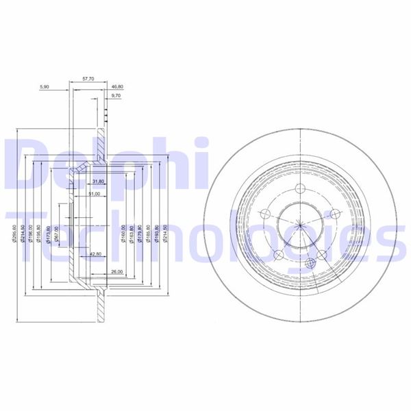DELPHI ARKA FREN DISK AYNASI MONDEO IV S MAX GALAXY 07 14 KUGA I 08 12 / EVOQUE 12-18 302mm OEM: 6G912A315BA-1405500-1379931 - DELPHI BG4063C kodlu oto yedek parça görseli