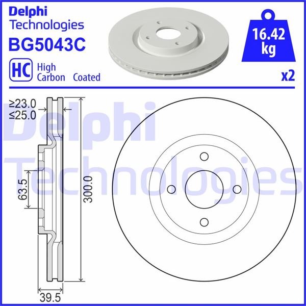 DELPHI ÖN FREN AYNASI ECOSPORT 14 OEM: 2147409-GN15-1125-CA - DELPHI BG5043C kodlu oto yedek parça görseli