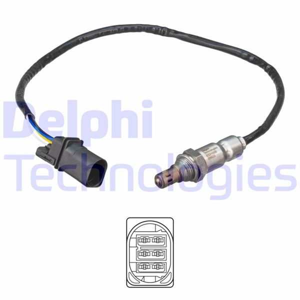 DELPHI Ön OKSİJEN SENSÖRÜ AUDI-SEAT-SKODA-VWAUDI A3.Q2.Q3-SEAT Alhambra.Arona.Ateca.Ibiza.Leon-SKODA Kamiq. OEM: 04L906262AF - DELPHI ES21056-12B1 kodlu oto yedek parça görseli