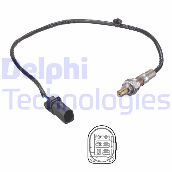 DELPHI OKSİJEN SENSÖRÜ LZA15-A2 FIAT 500-DOBLO-FIORINO-GRANDE PUNTO 1.3DMTJ-FORD KA 1.3TDCI 610mm OEM: 55199793 - DELPHI ES21179-12B1 kodlu oto yedek parça görseli