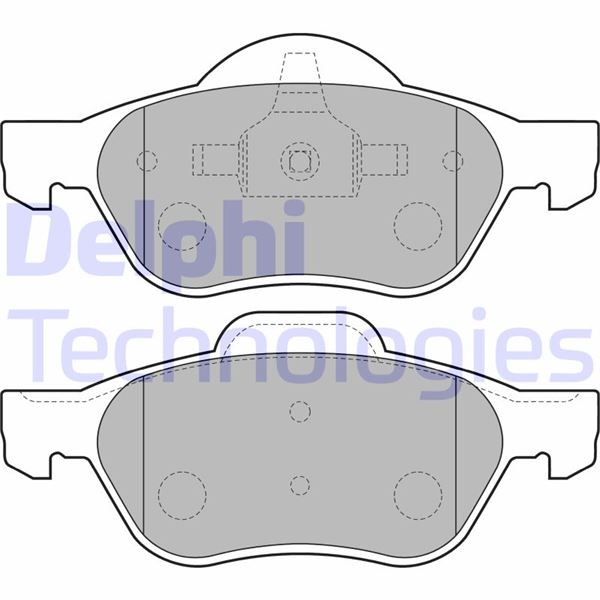 DELPHI ÖN FREN BALATASI RENAULT LAGUNA II 01 05 LAGUNA III 07 15 MEGANE II 02 OEM: 7701206598-7701208183-7701209808 - DELPHI LP1714 kodlu oto yedek parça görseli