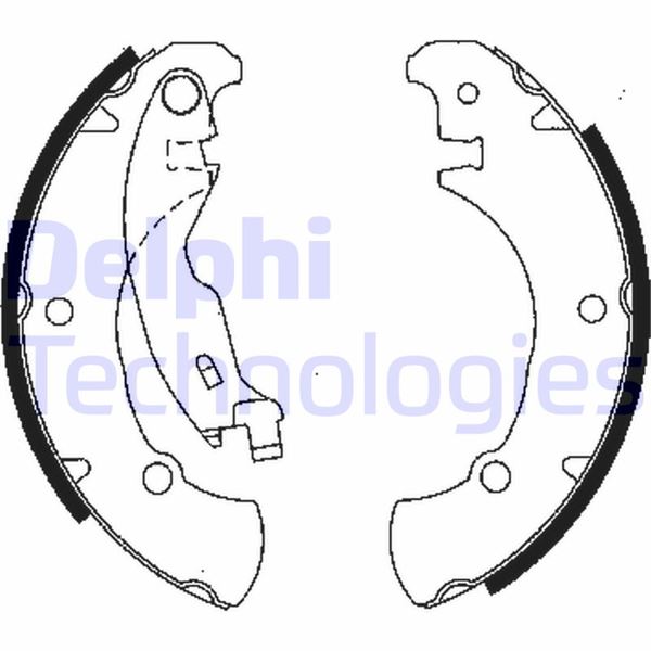 DELPHI ARKA PABUÇ BALATA BRAVO BRAVA 1.2 1.6 1.8 1.9JTD 95-01 MAREA 1.4 1.6 1.8 1.9JTD 96-02 OEM: 77362285-9947690 - DELPHI LS1840 kodlu oto yedek parça görseli