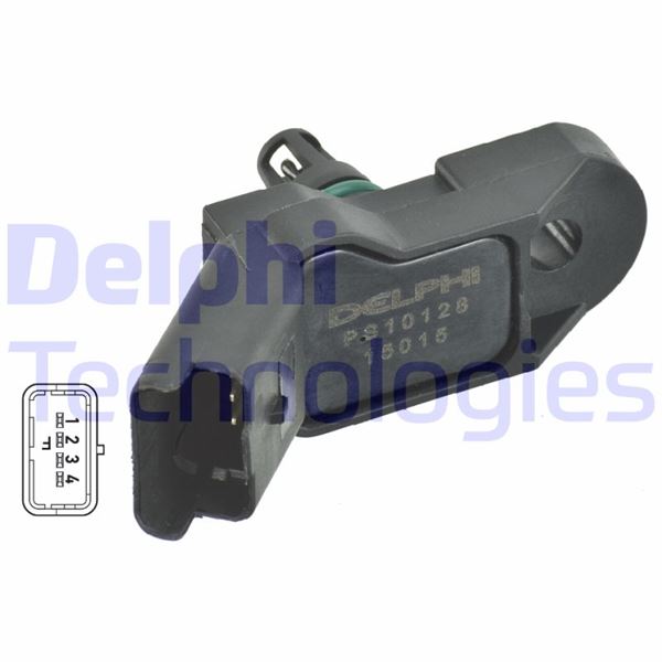 DELPHI EMME MANIFOLD BASINÇ MAP SENSÖRÜ P106-P206-P207-P301-P306-P307-P308-P407-P1007-PARTNER-BERLINGO- C2-C3-C4-C5-XSARA-SAXO 1.1-1.4-1.6-1.8-2.0-2.2 OEM: 9639381480-1920.AJ-96365830-4676.80 - DELPHI PS10128 kodlu oto yedek parça görseli