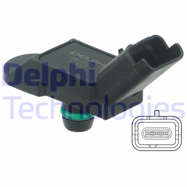 DELPHI BASINÇ MAP SENSÖRÜ P207-P308-P3008-P5008-RCZ-C4-C5-DS3 1.6 THP-VTI MINI R55 1.6 R56 OEM: 1920.KZ-13627540508 - DELPHI PS10192 kodlu oto yedek parça görseli
