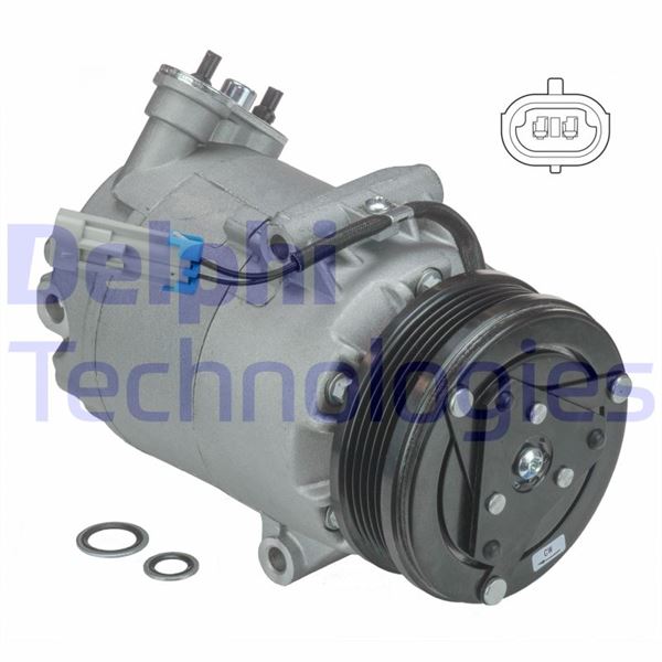 DELPHI KLİMA KOMPRESÖRÜ ASTRA G 1.4-1.6-1.8 16V 02-09 CORSA C 1.4-1.6-1.8 00 MERIVA 1.4 -1.6 16V 03-10 OEM: 13205197-6854024-93176855-93168631 - DELPHI TSP0155142 kodlu oto yedek parça görseli