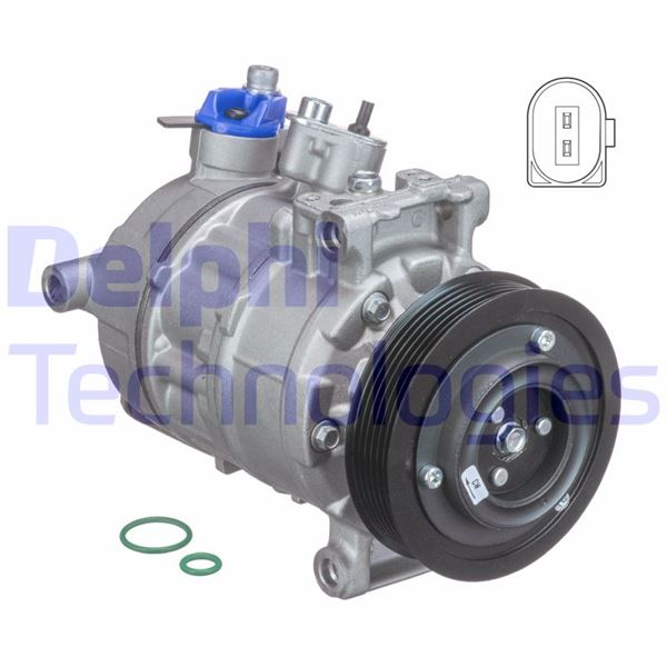 DELPHI TSP0155465 KLİMA KOMPRESÖRÜ A3 03 ALTEA-CADDY III-OCTAVIA 04 LEON-PASSAT 05 JETTA III-IV-GOLF V-VI OEM: 5K0820803B-1K0820859S-1K0820803P - DELPHI TSP0155997 kodlu oto yedek parça görseli