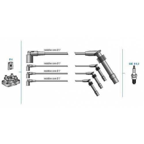 DODUCO BUJİ KABLO TK CLIO 1.4ei 8V 99 -LOGAN 1.6 16V 05 K7J 7700273826 OEM: 7700273826 - DODUCO 7682 kodlu oto yedek parça görseli