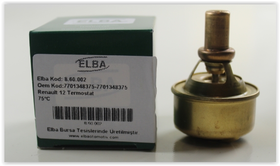 ELBA TERMOSTAT 75C R12 7700610899-7701348375 OEM: 7700610899-7701348375 - ELBA 860002 kodlu oto yedek parça görseli