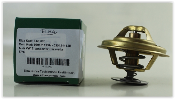 ELBA TERMOSTAT T4 LT 35-CRAFTER-CARRAVELLE-TRANPORTER 2.4-2.5 TDI 67x26x35 691211113 OEM: 691211113 - ELBA 860090 kodlu oto yedek parça görseli