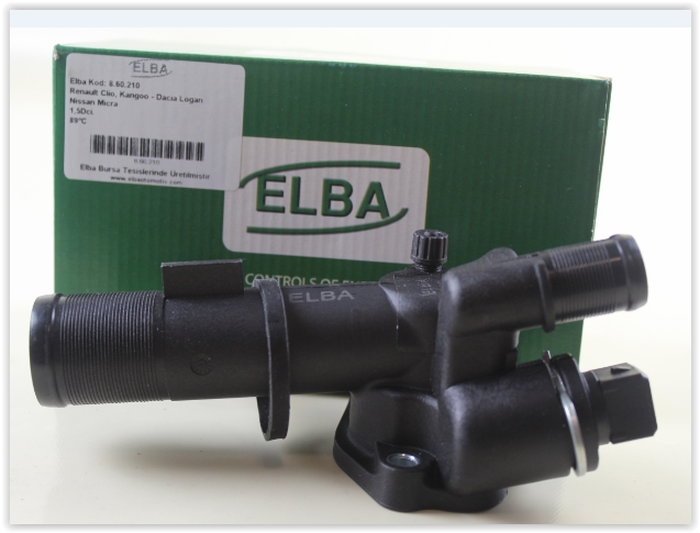 ELBA TERMOSTAT 89C KOMPLE / MÜŞÜRLÜ RENAULT CLIO-MEGANE-KANGOO-LOGAN 1.5dCi OEM: 8200954285-8200244402-8200374994 - ELBA 860210 kodlu oto yedek parça görseli