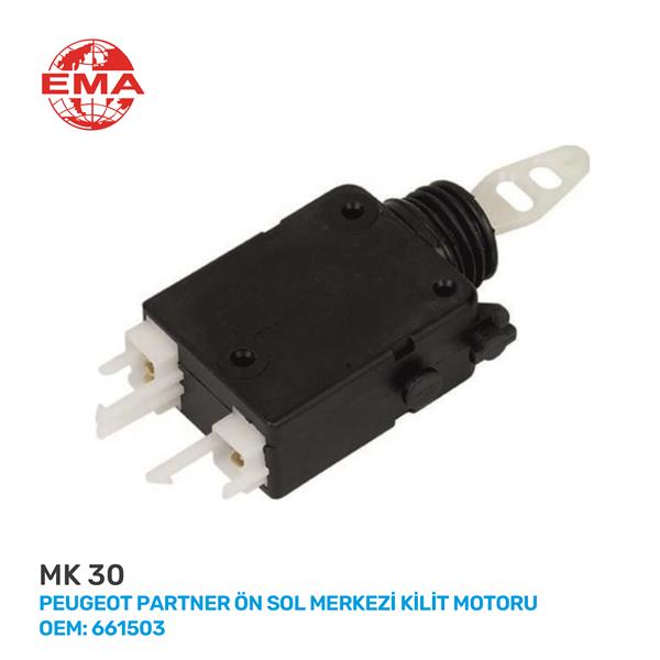 EMA ÖN SOL MERKEZİ KİLİT MOTORU PEUGEOT PARTNER OEM: 6615.03 - EMA MK30 kodlu oto yedek parça görseli