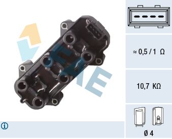 FAE ATEŞLEME BOBİNİ VECTRA B 2.5 V6 1995-2000 OMEGA B 2.5 - 3.0 V6 1995-2001 OEM: 1208007-90511450-90492255 - FAE 80406 kodlu oto yedek parça görseli
