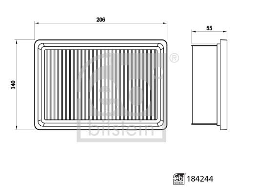 FEBI HAVA FILTRESI CAPTUR II 20 CLIO V 19 1.0 SCE B4D 1.0 TCE H4D 1.3 TCE H5H 165464877R OEM: 165464877R - FEBI 184244 kodlu oto yedek parça görseli