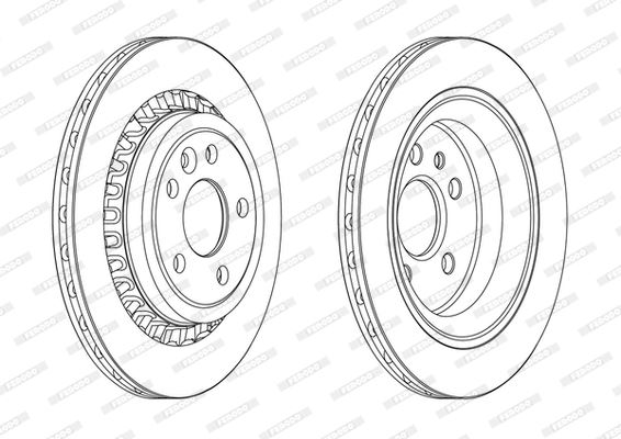 FERODO ARKA FREN AYNASI ADET VOLVO XC60 D3 D4 D5 2.4D 2.0T 3.2 T5 T6 2008 2013 2017 CAP 302X5 BJN 31277357-31471033 OEM: 31277357-31471033 - FERODO DDF1802C kodlu oto yedek parça görseli