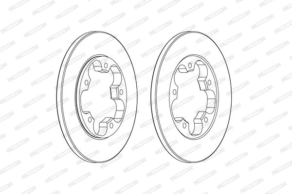 FERODO ARKA FREN DISKI TRANSIT V363 14 TEK TEKER A.CEKER DUZ 308MM 5 BIJON BK312A315AB-KK312A315AA-1815599 OEM: BK312A315AB-KK312A315AA-1815599 - FERODO DDF2484C kodlu oto yedek parça görseli
