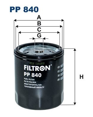 FILTRON YAKIT FILTRESI MERCEDES OM615 OM616 OM617 W123 S123 C123 W460 A0010920401 OEM: A0010920401 - FILTRON PP840 kodlu oto yedek parça görseli
