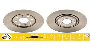 FRENDI ÖN FREN AYNASI CORSA D 07 CORSA E 14 ADAM 13 PUNTO EVO-GRANDE PUNTO 05 257x22x4DL HAVALI 14İNÇ 55700921 OEM: 13317922-93197241-569065-55700920 - FRENDI 27385 kodlu oto yedek parça görseli