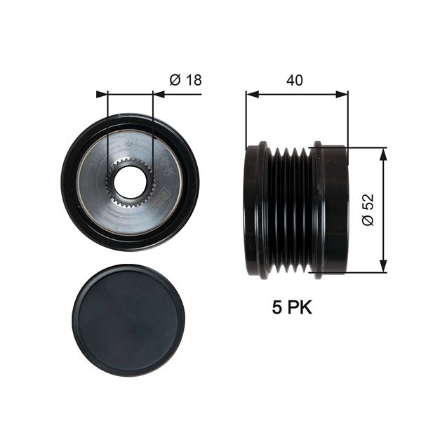 GATES ALTERNATOR KASNAGI MERCEDES W176 W246 C117 X156 OEM: A2701550315 - GATES OAP7209 kodlu oto yedek parça görseli