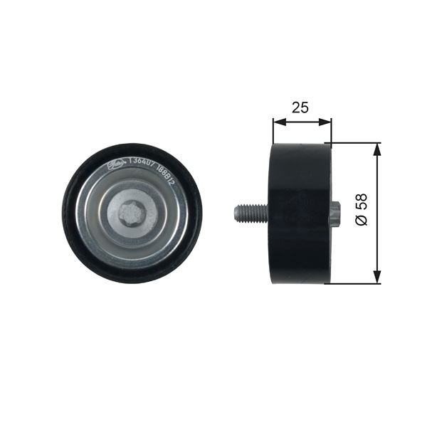 GATES KAYIS GERGI RULMANI MERCEDES W169 W245 A2662020419 OEM: A2662020419 - GATES T36407 kodlu oto yedek parça görseli