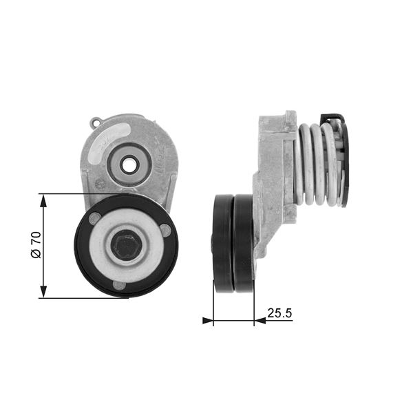 GATES ALTERNATÖR GERGİ RULMANI KÜTÜKLÜ ASTRA G-H-COMBO-CORSA C-MERIVA 1.7CDTI-1.7DTI 16V 00 97184929-1204641-1204853-97222553 OEM: 97184929-1204641-1204853-97222553 - GATES T38432 kodlu oto yedek parça görseli