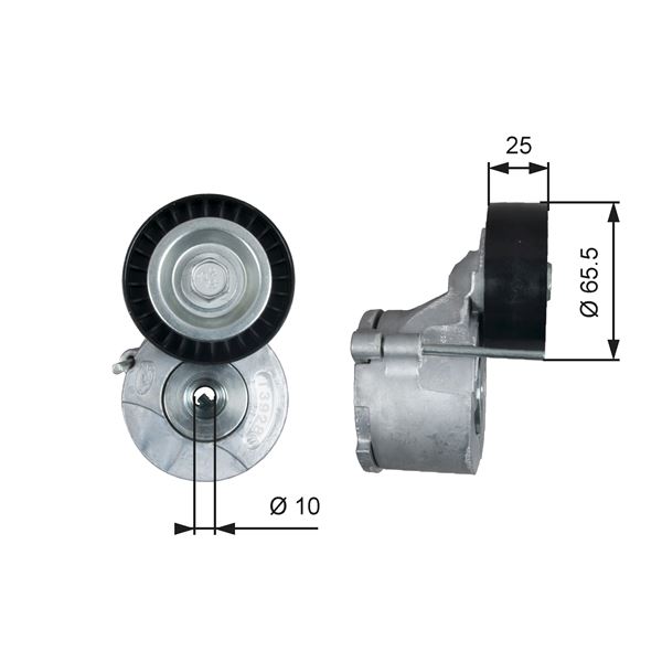 GATES ALTERNATÖR GERGİ RULMANI KÜTÜKLÜ DOBLO-FIORINO-LINEA-NEMO-BIPPER-COMBO 1.3 DMultijet 10 51837961-55244469 OEM: 51837961-55244469 - GATES T39281 kodlu oto yedek parça görseli