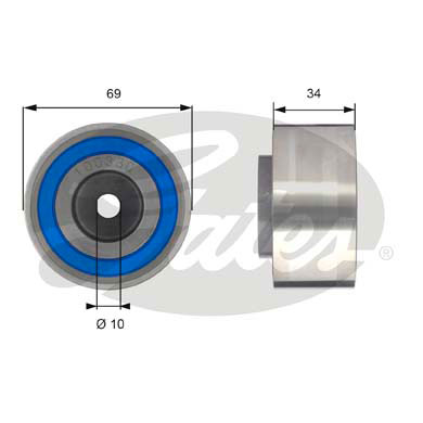 GATES TRİGER AVARA GERGİ RULMANI PEUGEOT 407-607-CITROEN C6-C5 2.7 3.0 HDI OEM: 0830.55-4S7Q6C348BC - GATES T42233 kodlu oto yedek parça görseli