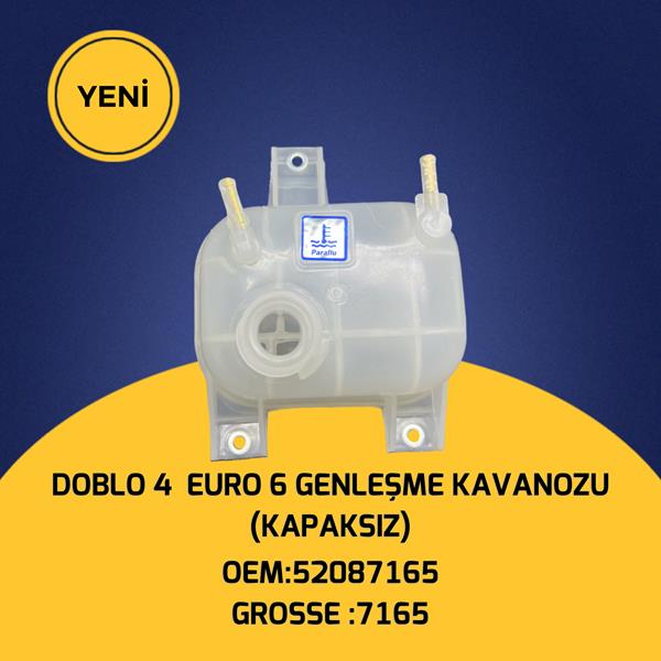 GROSSE RADYATÖR EK SU DEPOSU GENLEŞME KAVANOZU KAPAKSIZ DOBLO IV 1.3 EURO 6 52087165 OEM: 52087165 - GROSSE 7165 kodlu oto yedek parça görseli