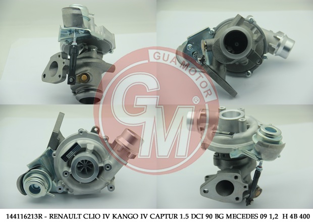 GUA TURBO ŞARJ RENAULT CLIO IV KANGO CAPTUR 1.5 DCI 75-90 BG DACIA DOKKER LOGAN SANDERO OEM: 144116213R-144117533R-144119263R - GUA 40632 kodlu oto yedek parça görseli
