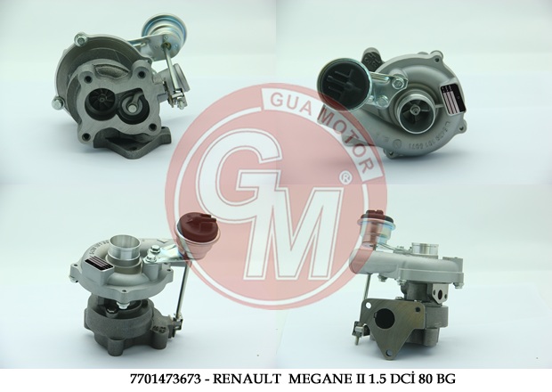 GUA TURBO ŞARJ RENAULT CLİO II KANGO DACIA SYMBOL MEGANE II 1.5 DCİ 80 BG OEM: 7701473673-7701473122-7711135037 - GUA 40661 kodlu oto yedek parça görseli