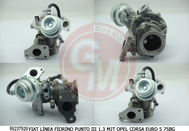 GUA TURBO ŞARJ FIAT FIORINO 07 LINEA 09 PUNTO 09 GRANDE PUNTO 05 11 1.3D MTJ E5 OPEL CORSA 1.3 CDTI A13DTC PSA BIPPER-NEMO 1.3HDI 10 EURO5 OEM: 55237520-55231037 - GUA 40663 kodlu oto yedek parça görseli