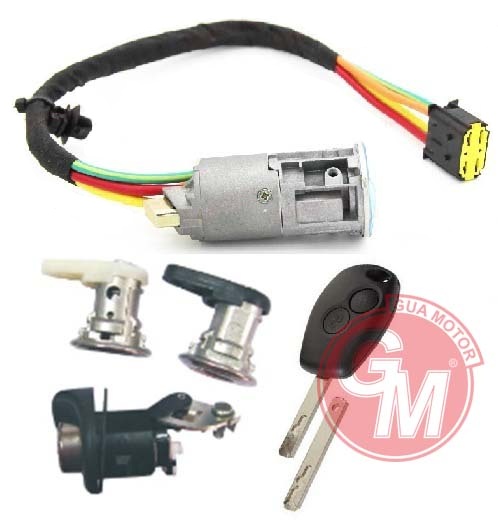 GUA KONTAK - ANAHTARI 4LÜ SET DACIA LOGAN-SANDERO R.TRAFIC II 2012- 2010-ALARM DÜĞMELİ ANAHTAR İLE OEM: 6001551102-6001549589 - GUA 41643 kodlu oto yedek parça görseli