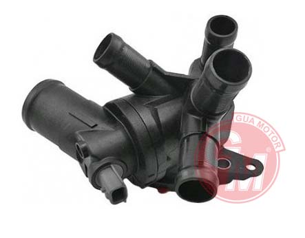 GUA TERMOSTAT 95 C KOMPLE RENAULT CLIO IV 12 CAPTUR 13 MEGANE IV 15 DACIA DUSTER 13 DOKKER 12 NISSAN QASHQAI II J11 15 1.2 TCe H5F 110617089R-110619413R OEM: 110617089R-110619413R - GUA 41806 kodlu oto yedek parça görseli