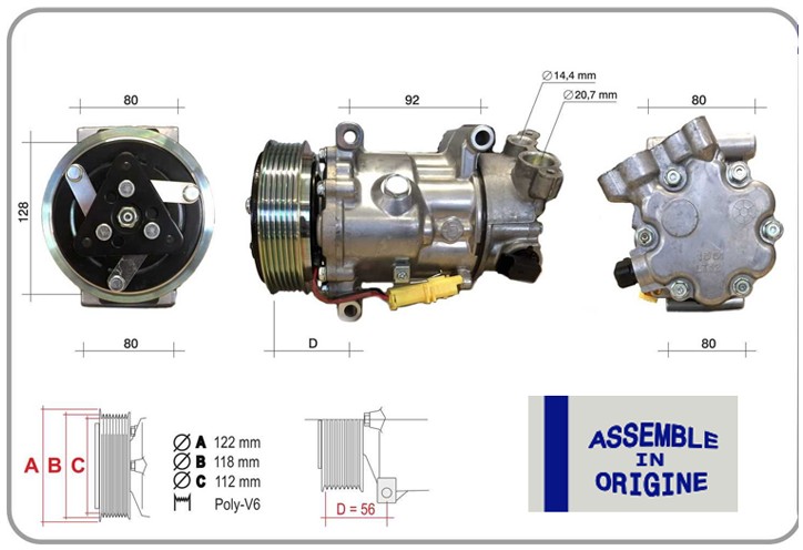 GUA KLİMA KOMPRESÖRÜ SIFIR ÜRÜN CITROEN BERLINGO 1.6 BlueHDi C3 PICASSO C4 Coupe C5 III C5 I SKODA KO DIAQ I PEUGEOT PARTNER TEPEE 1.6 HDi 307-308-508-5008-207-208 FİAT OEM: 6453.QL-9651911480-6453.QN-6453.QK - GUA 51314 kodlu oto yedek parça görseli