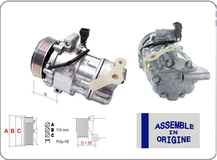 GUA KLİMA KOMPRESÖRÜ SIFIR ÜRÜN FİAT DOBLO 1.6 MULTİJET OEM: 51868880-71797537-71797505 - GUA 51321 kodlu oto yedek parça görseli
