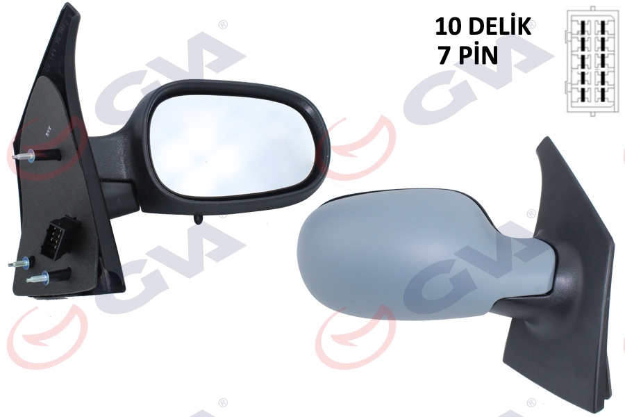 GVA DIŞ DİKİZ AYNASI SAĞ MEGANE SCENIC 97 ELEKTRİKLİ ISITMALI SENSÖRLÜ ASTARLI KONVEKS 7 FİŞ VM-133NEHPR OEM: 7700841656-7700834190 - GVA 1011205 kodlu oto yedek parça görseli