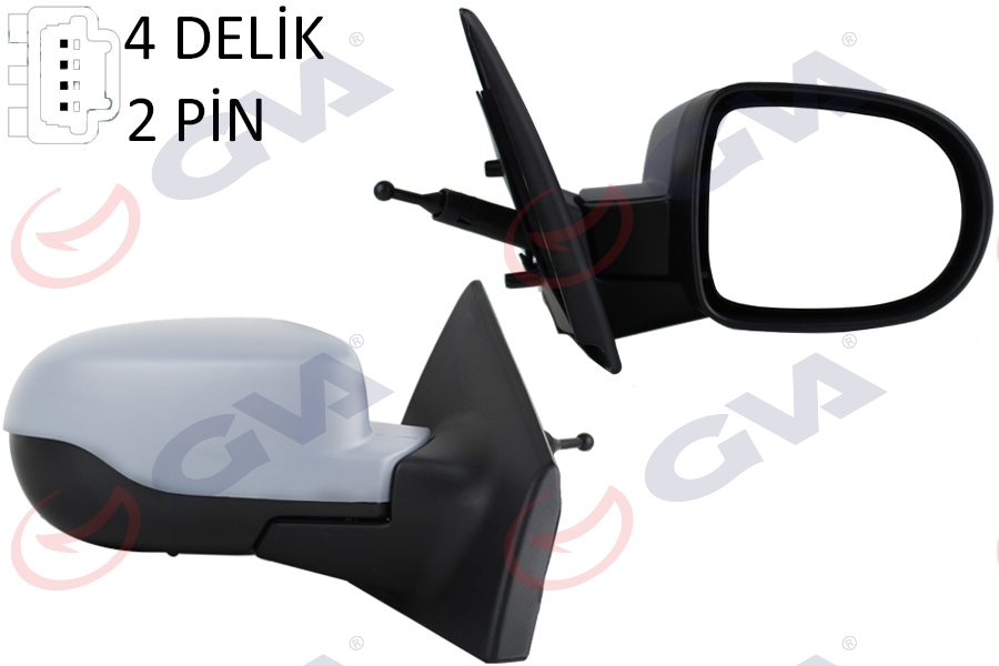 GVA DIŞ DİKİZ AYNASI SAĞ CLIO III 09>CLIO III MEKANİK SENSÖRLÜ ASTARLI KONVEKS 2 FİŞ VM-6135PSR 2 FİŞ VM-6135PSR OEM: 7701071864 - GVA 1014180 kodlu oto yedek parça görseli