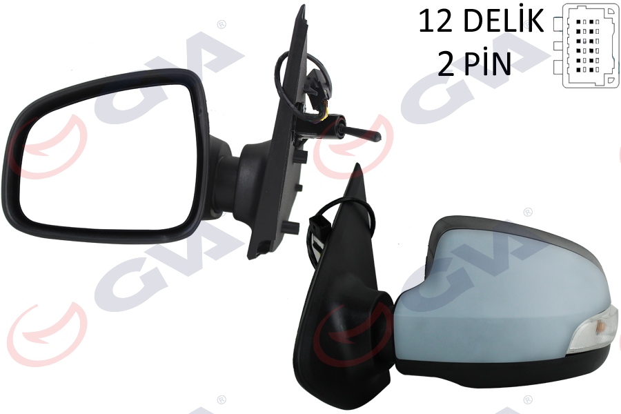 GVA DIŞ DİKİZ AYNASI SOL SYMBOL-SANDERO 13 1 MEKANİK SİNYALLİ ASTARLI KONVEKS 2 FİŞ VM-6129PL 963028691R OEM: 963028691R - GVA 1014251 kodlu oto yedek parça görseli
