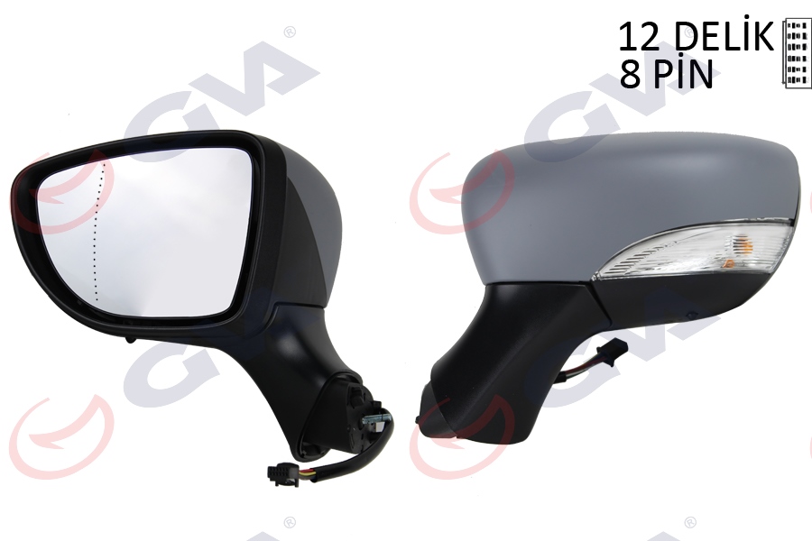 GVA DIŞ DİKİZ AYNASI SOL CLIO 12 ELEKTRİKLİ ISITMALI ASTARLI SİNYALLİ ASFERİK VM-6126EHPAL 963022031R-963669996R OEM: 963022031R-963669996R - GVA 1014340 kodlu oto yedek parça görseli