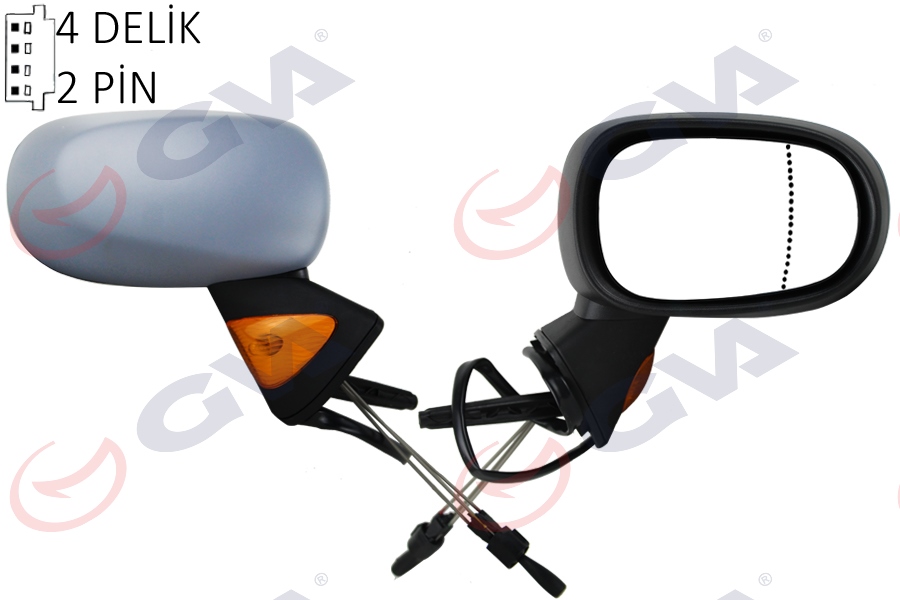 GVA DIŞ DİKİZ AYNASI SAĞ MODUS 04 MEKANİK SİNYALLİ SENSÖRLÜ ASTARLI KONVEKS VM-120PSR 7701059146 OEM: 7701059146 - GVA 1014722 kodlu oto yedek parça görseli