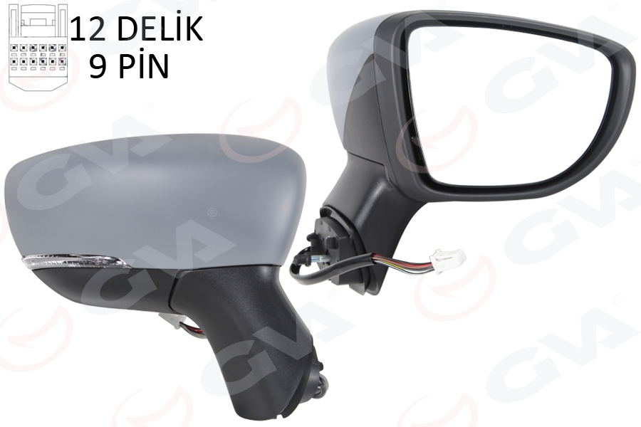 GVA DIŞ DİKİZ AYNASI SAĞ ELEKTRİKLİ ISITMALI SİNYALLİ SENSÖRLÜ ASTARLI KONVEKS CAPTUR 17- OEM: 963010936R - GVA 1014820 kodlu oto yedek parça görseli