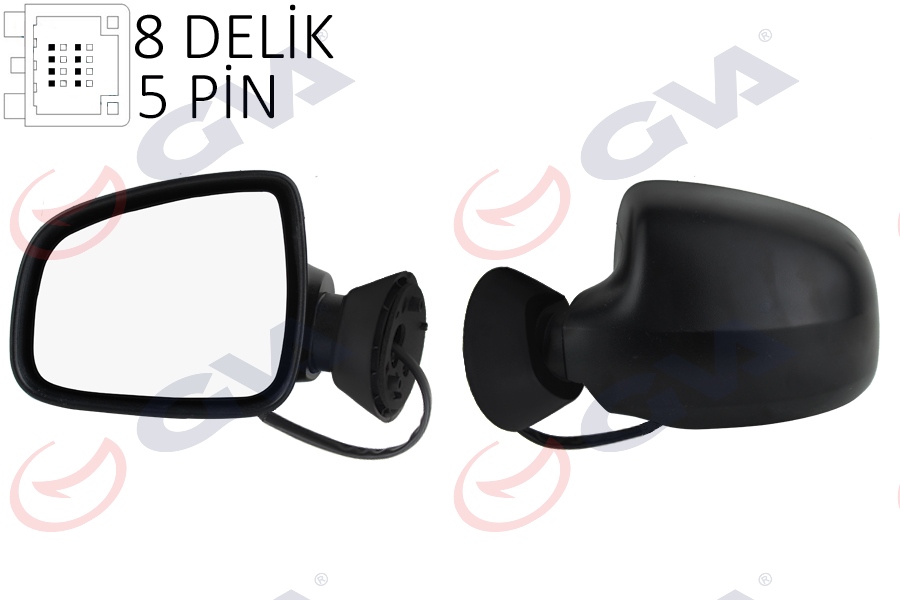 GVA DIŞ DİKİZ AYNASI SOL LOGAN SW-MCV 08 ELEKTRİKLİ ISITMALI KONVEKS 5 FİŞ VM-6801EHL 6001549678-963027472R OEM: 6001549678-963027472R - GVA 1019151 kodlu oto yedek parça görseli