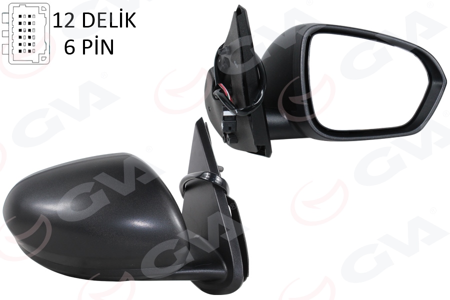 GVA DIŞ DİKİZ AYNASI SAĞ ELEKTRİKLİ ISITMALI SENSÖRLÜ DACIA DUSTER 17-10 12H7P VM-6805EHSR OEM: 963017708R-963746877R-963650114R - GVA 1019186 kodlu oto yedek parça görseli