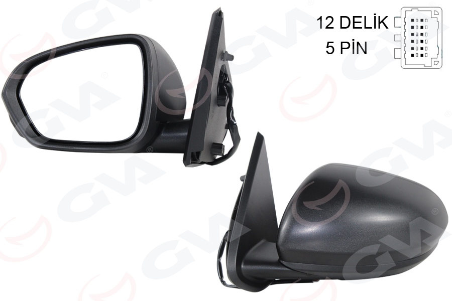 GVA DIŞ DİKİZ AYNASI SOL ELEKTRİKLİ ISITMALI DACIA DUSTER 17-10 12H5P VM-6805EHL OEM: 963023958R-963734568R-963666560R - GVA 1019187 kodlu oto yedek parça görseli