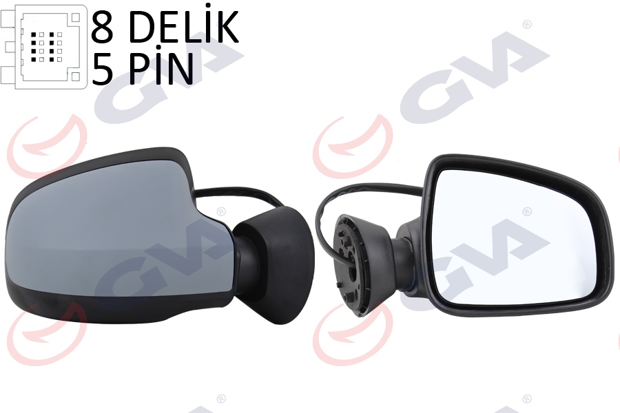 GVA DIŞ DİKİZ AYNASI SAĞ DUSTER 11 ELEKTRİKLİ ISITMALI ASTARLI KONVEKS 5 FİŞ VM-6802EHPR OEM: 963018251R - GVA 1019190 kodlu oto yedek parça görseli